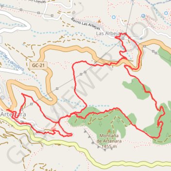 Artenara - Arbejas GPS track, route, trail