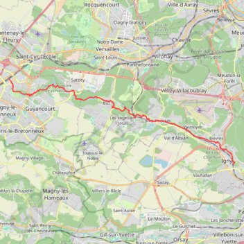En suivant la Bièvre de Saint-Quentin-en-Yvelines à Igny GPS track, route, trail