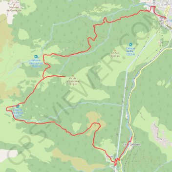 Traversée Eaux-Chaudes Laruns par le Pic de la Gentiane GPS track, route, trail