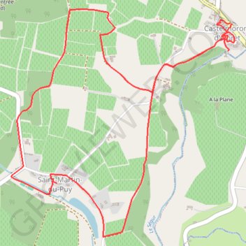 Castelmoron-d'Albret par Saint-Martin-du-Puy GPS track, route, trail