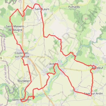 Boucle de la vallée de l'Autize - Coulonges-sur-l'Autize GPS track, route, trail