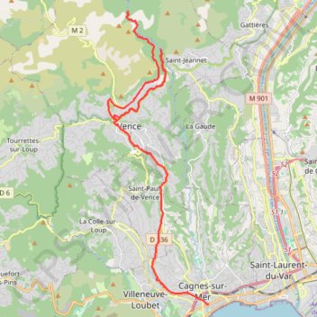 Cagne Maxime GPS track, route, trail