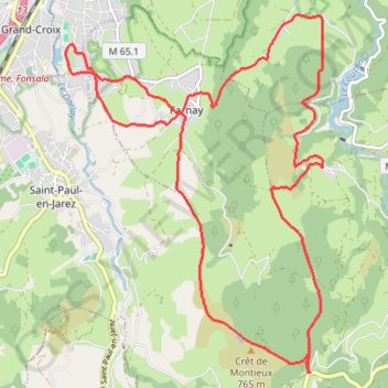 Lorette croix du mazet GPS track, route, trail
