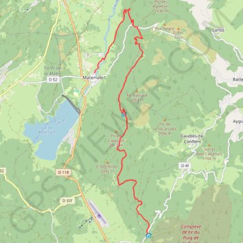 Haut Confluent - Traversée de la Llose vers Matemale GPS track, route, trail