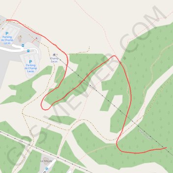 Départ champs lacas GPS track, route, trail