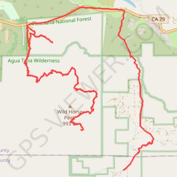 Agua Tibia Wilderness GPS track, route, trail