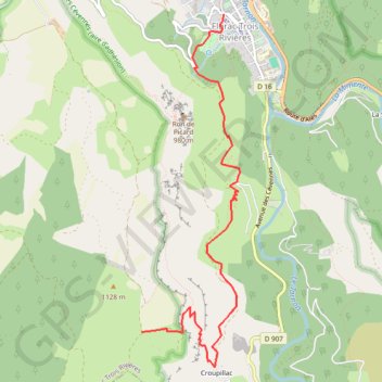 Florac Menhir côte 1083 par Croupillac GPS track, route, trail