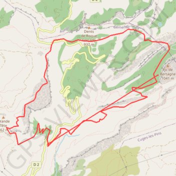Pic de bertagne plans d'aups GPS track, route, trail
