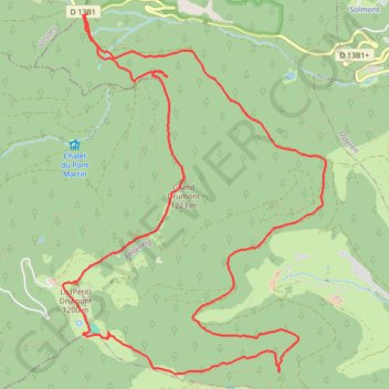 Col Oderen Tete de Fellering marche nordique GPS track, route, trail