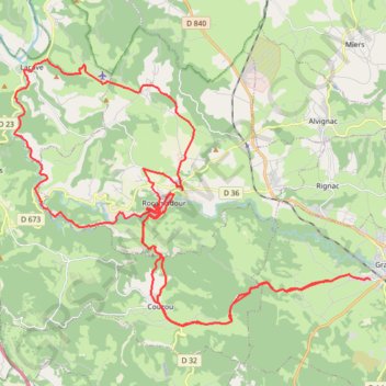 De Gramat à Lacave par Rocamadour GPS track, route, trail