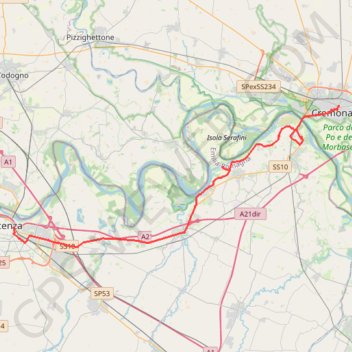 Piacenza Cremona GPS track, route, trail