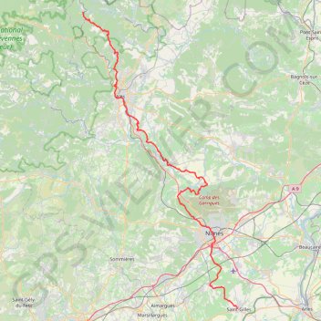 GR 700 : De Chamborigaud à Saint-Gilles (Gard) GPS track, route, trail