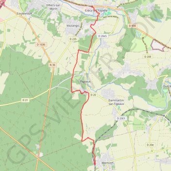 De Morcerf à Crécy-la-Chapelle GPS track, route, trail