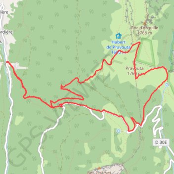 Le Sommet de Pravouta GPS track, route, trail