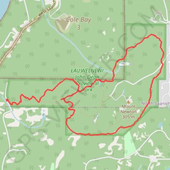 John Dean Provincial Park GPS track, route, trail