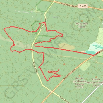 Fontainebleau - Le Mont Enflammé GPS track, route, trail
