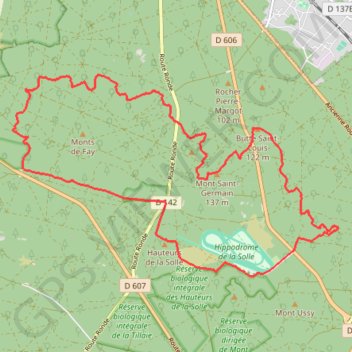 Fontainebleau Cuvier rocher Cassepot GPS track, route, trail