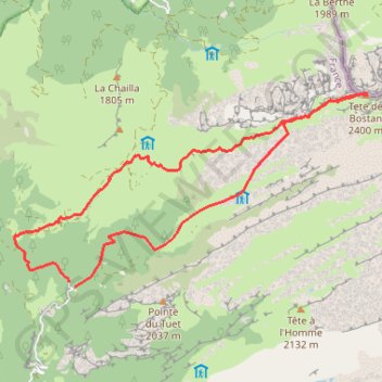 Tête de Bossetan / Bostan GPS track, route, trail