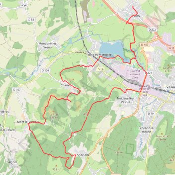 Mont le Vernois, Andelarre GPS track, route, trail