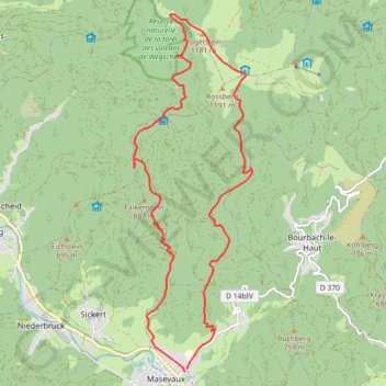 Le Rossberg par Masevaux GPS track, route, trail