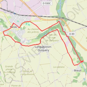 Circuit de la fontaine Saint-Quentin - Nesle GPS track, route, trail