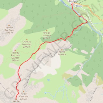 Bec de l'Aigle GPS track, route, trail