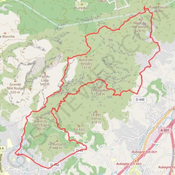 Autour du Garlaban GPS track, route, trail