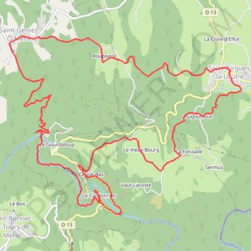 Les Tours de Merlé - Saint-Cirgues-la-Loutre GPS track, route, trail