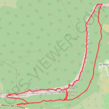 Tour de l'Hortus, Valflaunès (Hérault) GPS track, route, trail