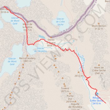 Mont Gelè GPS track, route, trail