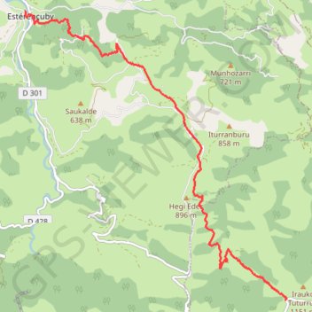 Esterençuby - Col d'Irau GPS track, route, trail