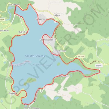 Tour du lac des Settons GPS track, route, trail