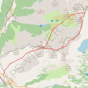 Puig de Coma d'Or et puig des Bésineilles depuis le Puymorens GPS track, route, trail