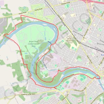Brant Park Conservation Area - Grand River GPS track, route, trail