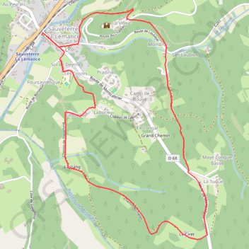 Sauveterre-la-Lémance, vers le hameau de la Ville - Pays de la vallée du Lot GPS track, route, trail