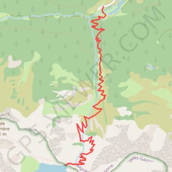 Le LAC BLEU depuis le Chiroulet GPS track, route, trail