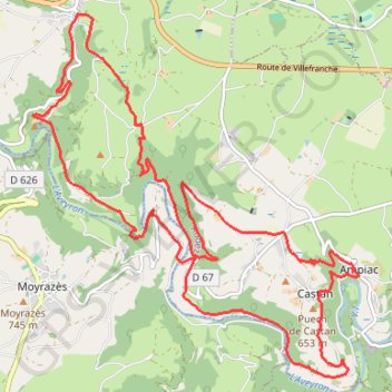 Rodez Agglomeration - Circuit 7 - Vallée de l’Aveyron GPS track, route, trail