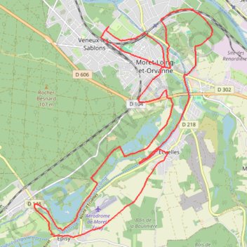 Rando autour de Morêt-sur-Loing (77) GPS track, route, trail