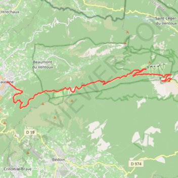 Malaucène - Mont Ventoux GPS track, route, trail