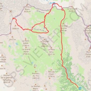 Tour du Thabor 2eme jour GPS track, route, trail