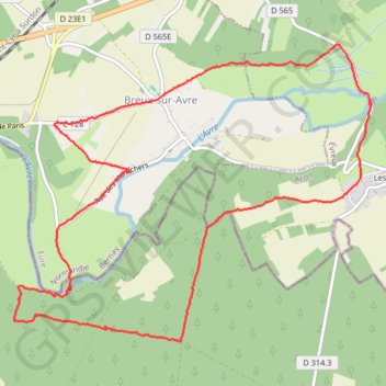 Entre Acon et Breux GPS track, route, trail