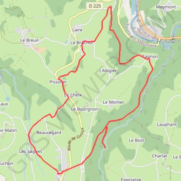 Les gorges de la Dore - Tours-sur-Meymont GPS track, route, trail