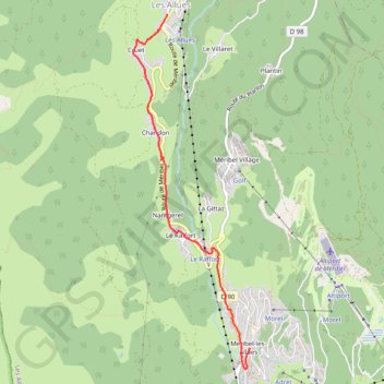 Descente aux Allues GPS track, route, trail
