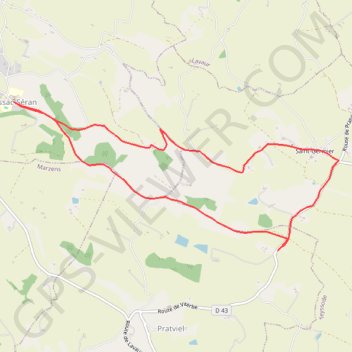 La voie romaine de Massac-Séran GPS track, route, trail