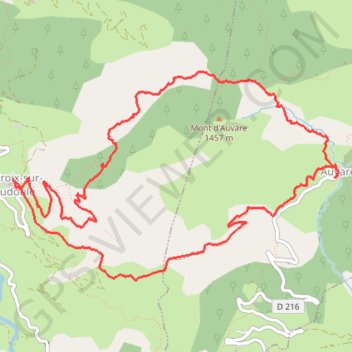 Le tour du Mont Auvare GPS track, route, trail