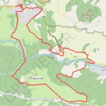 Varennes - Étang - Chagourdat - Varennes GPS track, route, trail