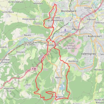 Belvedere de Mandeure GPS track, route, trail