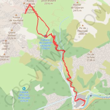 Col de la Petite Vaudaine (Belledonne) GPS track, route, trail