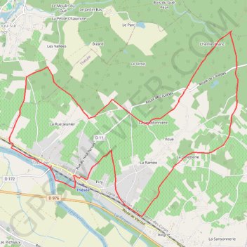 Forêt et vignes - Thésée GPS track, route, trail