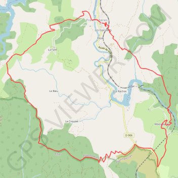 Randonnée à Prévenchères en Lozère GPS track, route, trail